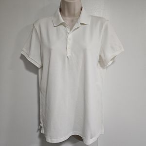 Ralph Lauren Polo Golf  Size L‎ White Cotton Blend Short Sleeve Classic Fit Polo